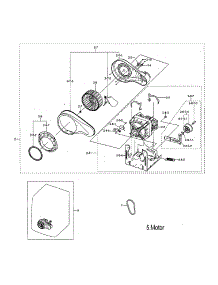 Motor Duct parts for Samsung Dryer DVE45M5500W/A3-00 from AppliancePartsPros.com