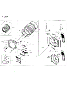 Drum parts for Samsung Dryer DVE45M5500W/A3-00 from AppliancePartsPros.com