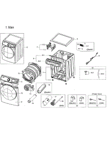 Main Asy parts for Samsung Dryer DVE45M5500W/A3-00 from AppliancePartsPros.com