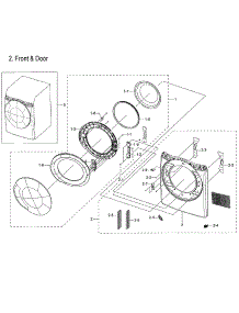 Frame Front & Door parts for Samsung Dryer DVE45M5500W/A3-00 from AppliancePartsPros.com