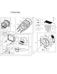 Drum Assy parts for Samsung Dryer DVE52M7750V/A3-00 from AppliancePartsPros.com