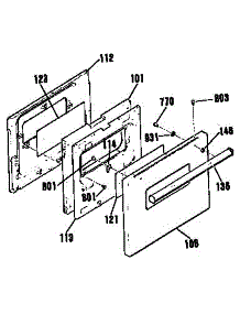 Door Section parts for Kenmore Wall Oven 911.3012991 (9113012991, 911 3012991) from AppliancePartsPros.com
