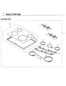Cooktop parts for Samsung Range NE59K3310SW/AA-00 from AppliancePartsPros.com