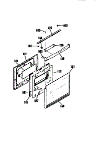 Door Section parts for Kenmore Wall Oven 911.3012992 (9113012992, 911 3012992) from AppliancePartsPros.com