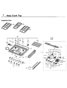 Cooktop parts for Samsung Range NX58F5700WS/AA-04 from AppliancePartsPros.com