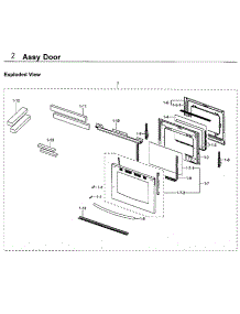 Door parts for Samsung Range NX58F5700WS/AA-04 from AppliancePartsPros.com