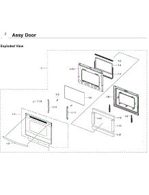 Door parts for Samsung Range NE59J3420SW/AA-06 from AppliancePartsPros.com
