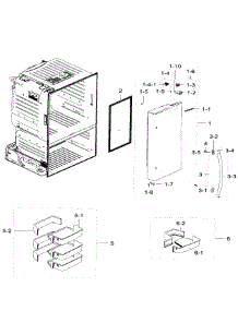 Right Door parts for Samsung Refrigerator RF28HFEDBWW/AA-04 from AppliancePartsPros.com
