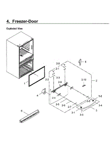 Freezer Door parts for Samsung Refrigerator RF30KMEDBSR/AA-03 from AppliancePartsPros.com