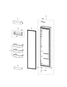 Fridge Door parts for Samsung Refrigerator RSG307AABP/XAA-03 from AppliancePartsPros.com