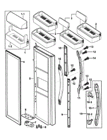 Right Door parts for Samsung Refrigerator RS2556BB/XAA-00 from AppliancePartsPros.com