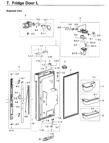 Fridge Door Lt parts for Samsung Refrigerator RF22M9581SR/AA-00 from AppliancePartsPros.com