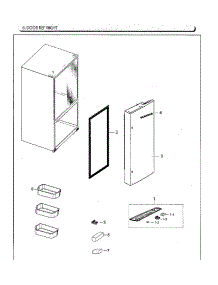 Door-Ref R parts for Samsung Refrigerator RF260BEAESG/AA-01 from AppliancePartsPros.com