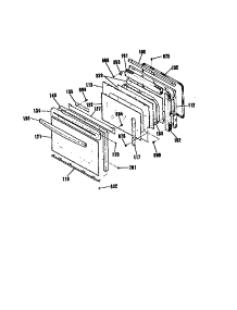 Door Section parts for Kenmore Wall Oven 911.41159590 (91141159590, 911 41159590) from AppliancePartsPros.com