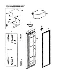 Right Door parts for Samsung Refrigerator RF266AASH/XAA-00 from AppliancePartsPros.com
