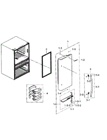 Fridge Door Rt parts for Samsung Refrigerator RF24FSEDBSR/AA-07 from AppliancePartsPros.com