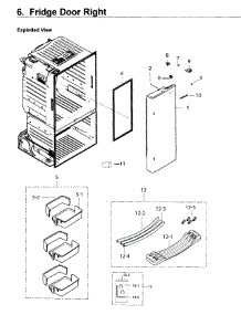 Fridge Door R parts for Samsung Refrigerator RF263TEAEWW/AA-02 from AppliancePartsPros.com