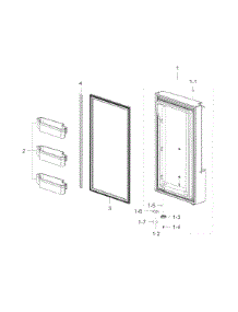 Freezer Door R parts for Samsung Refrigerator RF32FMQDBSR/AA-10 from AppliancePartsPros.com