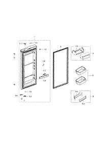 Fridge Door R parts for Samsung Refrigerator RFG237AABP/XAA-05 from AppliancePartsPros.com