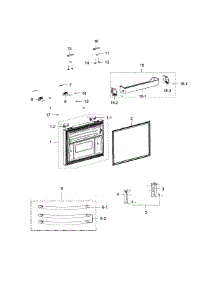 Freezer Door parts for Samsung Refrigerator RFG237AABP/XAA-05 from AppliancePartsPros.com
