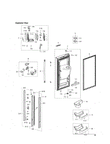 Left Refrigerator Door parts for Samsung Refrigerator RFG298HDWP/XAA-01 from AppliancePartsPros.com