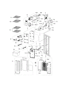 Freezer parts for Samsung Refrigerator RS25H5000SR/AA-00 from AppliancePartsPros.com