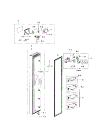 Freezer Door parts for Samsung Refrigerator RS25H5000SR/AA-00 from AppliancePartsPros.com