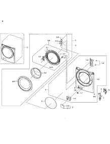 Frame Front & Door parts for Samsung Washer WF42H5200AF/A2-01 from AppliancePartsPros.com