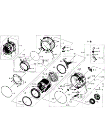Drum Section parts for Samsung Washer WF448AAP/XAA-08 from AppliancePartsPros.com