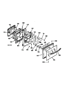 Door Section parts for Kenmore Wall Oven 911.30469791 (91130469791, 911 30469791) from AppliancePartsPros.com