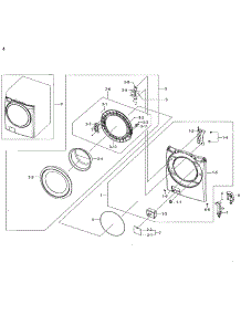 Frame Front & Door parts for Samsung Washer WF42H5200AP/A2-01 from AppliancePartsPros.com