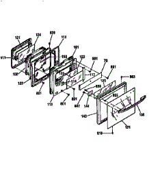 Door Section parts for Kenmore Wall Oven 911.30469690 (91130469690, 911 30469690) from AppliancePartsPros.com