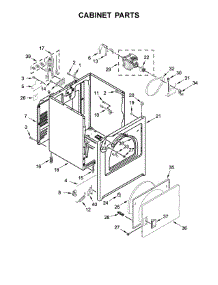 Cabinet Parts parts for Whirlpool Dryer WED4850HW0 from AppliancePartsPros.com