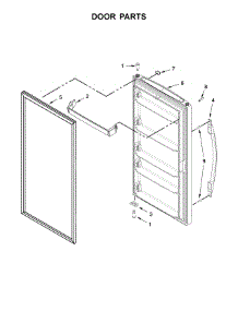 Door Parts parts for Whirlpool Freestanding Freezer WZF56R16DW04 from AppliancePartsPros.com