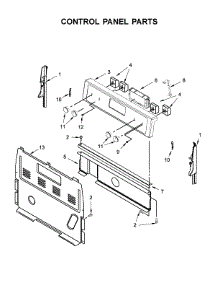 Control Panel Parts parts for Whirlpool Range WFC150M0EB3 from AppliancePartsPros.com