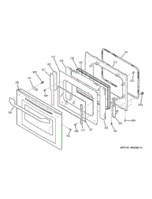 Lower Oven Door parts for Kenmore Wall Oven 911.49234300 (91149234300, 911 49234300) from AppliancePartsPros.com