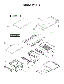 Shelf Parts parts for Whirlpool Refrigerator WRT541SZDZ00 from AppliancePartsPros.com