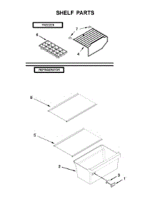 Shelf Parts parts for Whirlpool Refrigerator WRT111SFDB04 from AppliancePartsPros.com