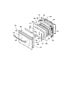 Door Section parts for Kenmore Wall Oven 911.41489993 (91141489993, 911 41489993) from AppliancePartsPros.com