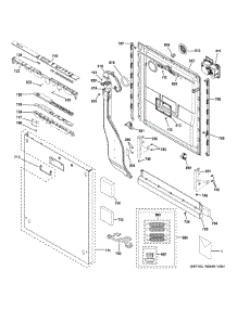 Escutcheon & Door Assembly parts for Ge Dishwasher ZDT915SIJ2II from AppliancePartsPros.com