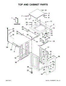 Top And Cabinet Parts parts for Kenmore Washer 110.27022710 (11027022710, 110 27022710) from AppliancePartsPros.com