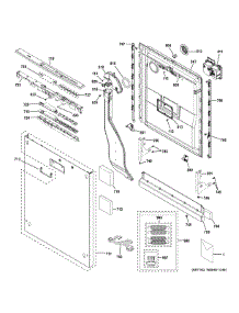 Escutcheon & Door Assembly parts for Ge Dishwasher PDT855SIJ0II from AppliancePartsPros.com