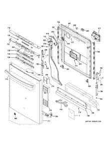 Escutcheon & Door Assembly parts for Ge Dishwasher GDT590SGJ7WW from AppliancePartsPros.com