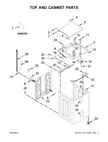 Top And Cabinet Parts parts for Kenmore Washer 110.26132412 (11026132412, 110 26132412) from AppliancePartsPros.com