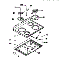 Main Top Section parts for Kenmore Range 911.9162190 (9119162190, 911 9162190) from AppliancePartsPros.com