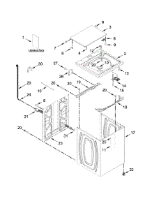 Top And Cabinet Parts parts for Kenmore Washer 110.22352510 (11022352510, 110 22352510) from AppliancePartsPros.com