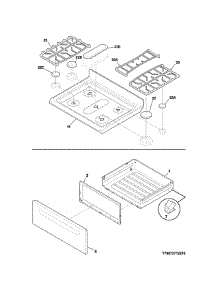 Top / Drawer parts for Kenmore Range 790.74132311 (79074132311, 790 74132311) from AppliancePartsPros.com