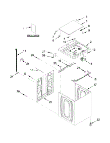 Top And Cabinet Parts parts for Kenmore Washer 110.22342511 (11022342511, 110 22342511) from AppliancePartsPros.com