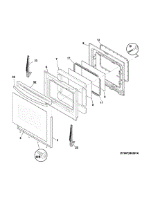 Door parts for Kenmore Range 790.74132311 (79074132311, 790 74132311) from AppliancePartsPros.com