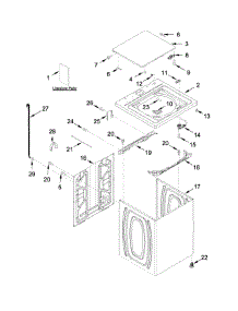 Top And Cabinet Parts parts for Kenmore Washer 110.22102312 (11022102312, 110 22102312) from AppliancePartsPros.com